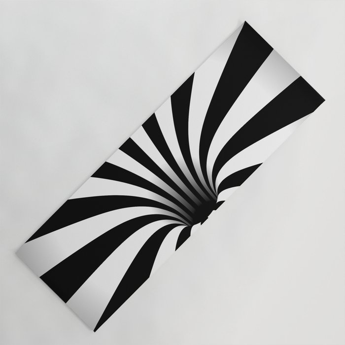 Optical Illusion Op Art Radial Stripes Warped Black Hole Yoga Mat by  BJORLIE | Society6