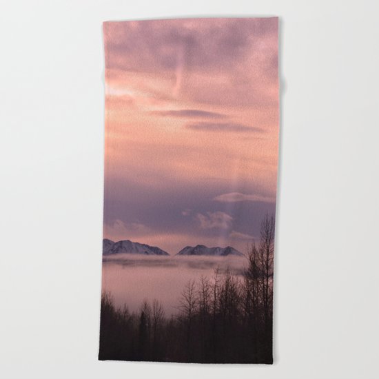 Rose Serenity Winter Fog - II Beach Towel