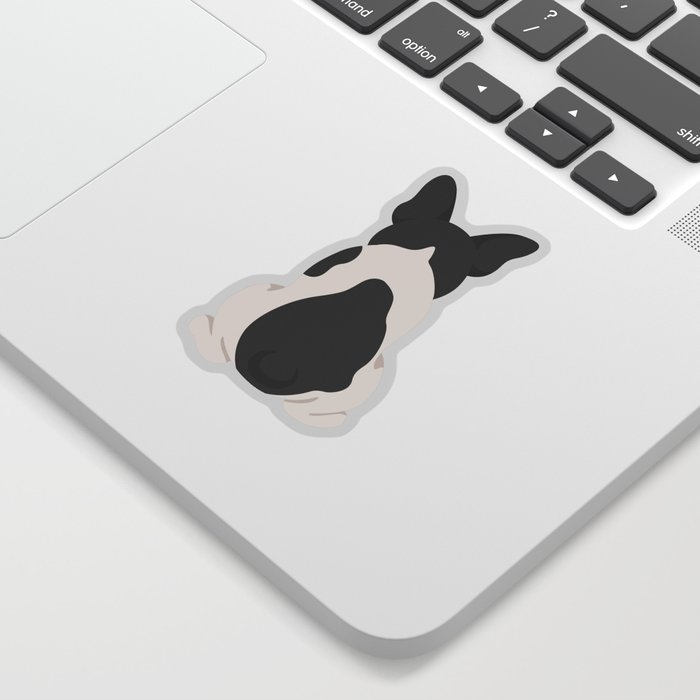 Backside French Bulldog Black White Sticker