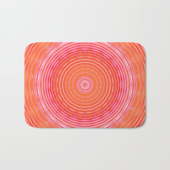 Mandala orange pink Bath Mat