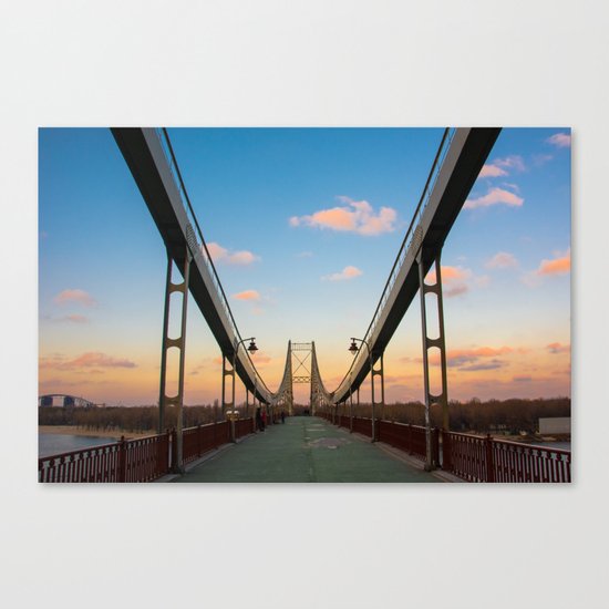 Pedestrian bridge in Kiev Canvas Print
