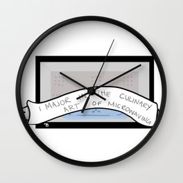 I Major in the Culinary Arts of Microwaving Wall Clock | Digital, Culinaryarts, Collegestudent, Cooking, College, Drawing, Microwaving, Food 