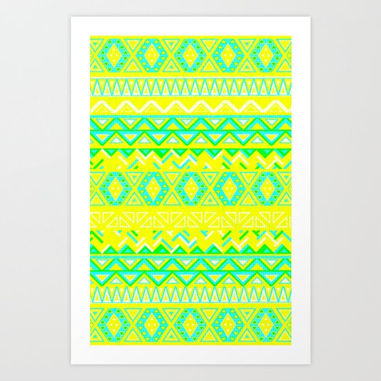 India Style Pattern (Neon) Art Print