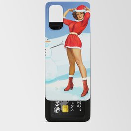 Vintage pin up - happy holidays Android Card Case