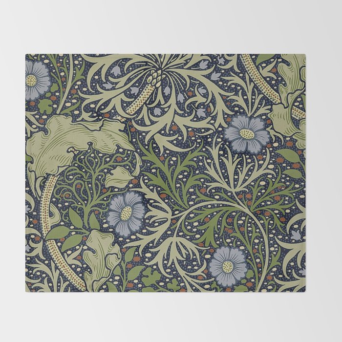 William Morris Seaweed Pattern Throw Blanket