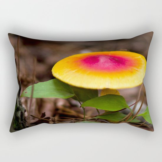 Red And Yellow Mushroom Rectangular Pillow