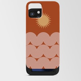 Mid Century Modern Geometric 48 in Sun and Sea Abstraction iPhone Card Case | Minimalist, Midcentury, Classy, Line, Terracotta, Sunrise, Minimalism, Sunset, Sea, Rainbow 