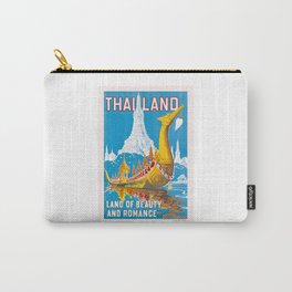 1950 Thailand Royal Barge Travel Poster Carry-All Pouch