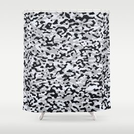 High contrast urban camouflage Shower Curtain