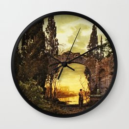 Ruined ancient archway vintage art Wall Clock