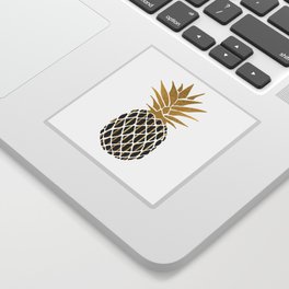 black & gold pineapple Sticker