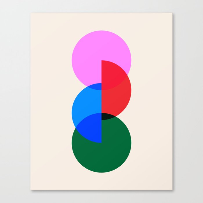 Balanced Geometric Shapes in Retro Vibrant Colors Canvas Print