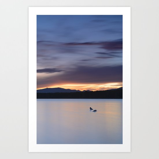"Serenity lake". At sunset Art Print