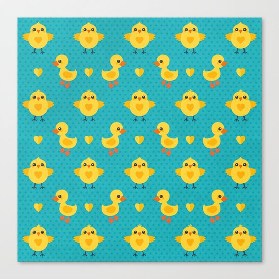CHICKS AND DUCKLINGS Canvas Print