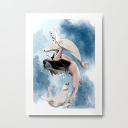 Sea Lion Dance Metal Print | Expressionism, Sealion, Street Art, Comic, Painting, Pop Art, Illustration, Ink, Watercolor, Dance 