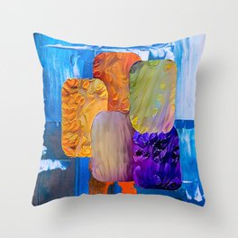 Rectangular geometric shapes of different colors in an abstract background - Modern artistic illustration design Throw Pillow