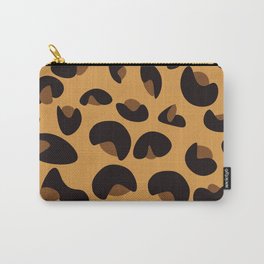 Abstract Seamless Leopard Print Pattern - Licorice and Jasper Orange Carry-All Pouch