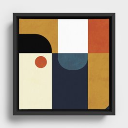 mid century abstract shapes fall winter 4 Framed Canvas
