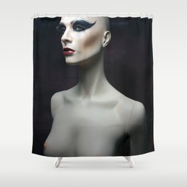 Hindsgaul Shower Curtain | Color, Vintagemannequin, Digital, Goth, Baldwoman, Creepy, Photo, Blackswan, Fakewoman, Nude 