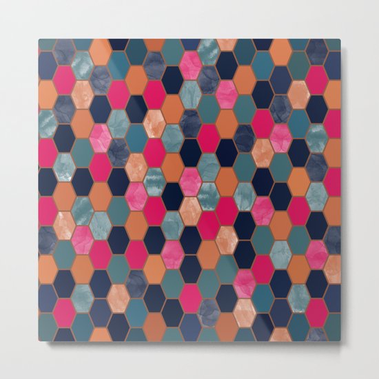 Colorful Honeycomb Metal Print