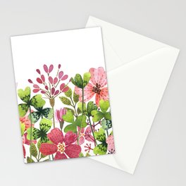 green pink thickets Stationery Card