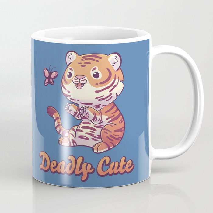 Deadly Cute Tiger // Kawaii, Big Cat, Animals Coffee Mug