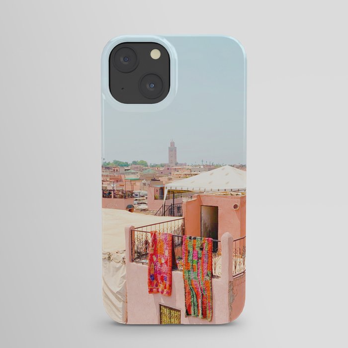 Marrakesh, Morocco’s Pink Medina Buildings from Above iPhone Case