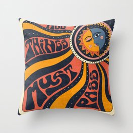 All things Must Pass, 70s, 90s Ethnic Sun Throw Pillow