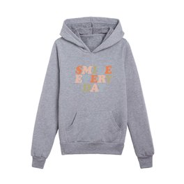 Smile Every Day in orange peach green and blue Kids Pullover Hoodies