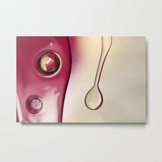 Pink Blush Bubble Abstract Metal Print