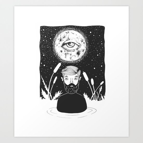drowing in a swamp Art Print
