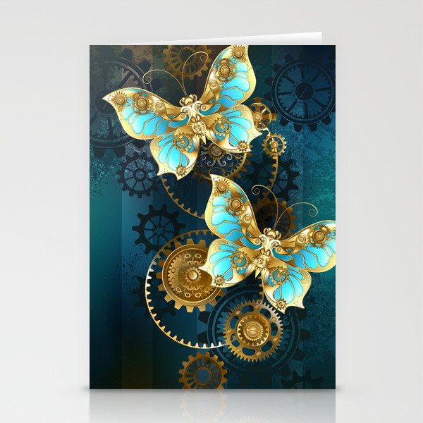 Two mechanical butterflies Stationery Cards
