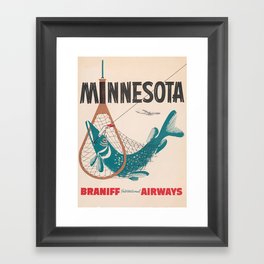 Vintage Minnesota Poster Framed Art Print