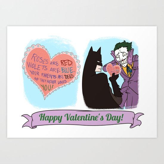 Valentine's Bat Art Print