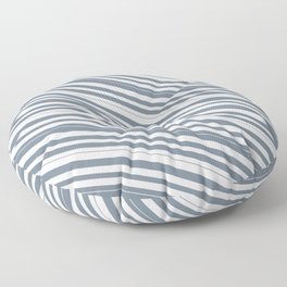 [ Thumbnail: White & Slate Gray Colored Lined/Striped Pattern Floor Pillow ]