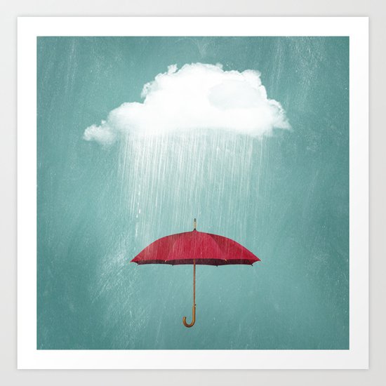 WHITE RAIN Art Print
