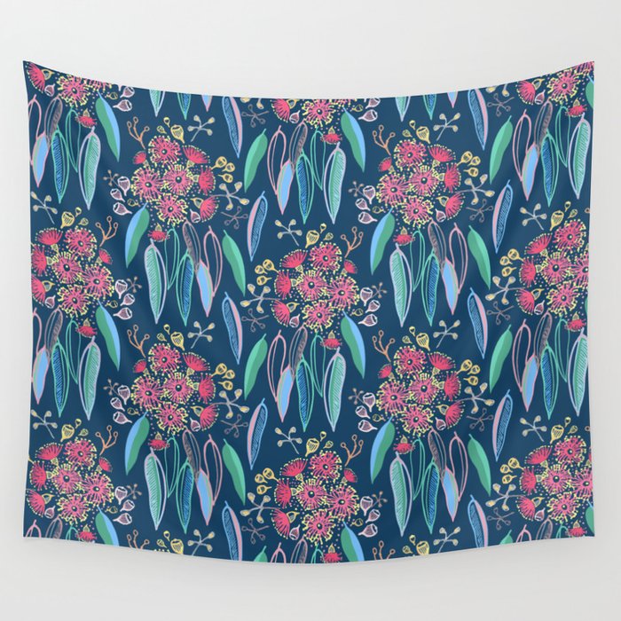 Flowering Australian Gum Tree Ispired Wall Tapestry