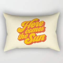 Here Comes The Sun | Retro 70s Typography Rectangular Pillow