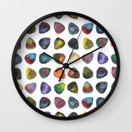 Guitar Picks Watercolor Wall Clock | Music, Colorful, Sound, Instrument, Painting, Rainbow, Geometric, Guitarist, Geometry, Electric 