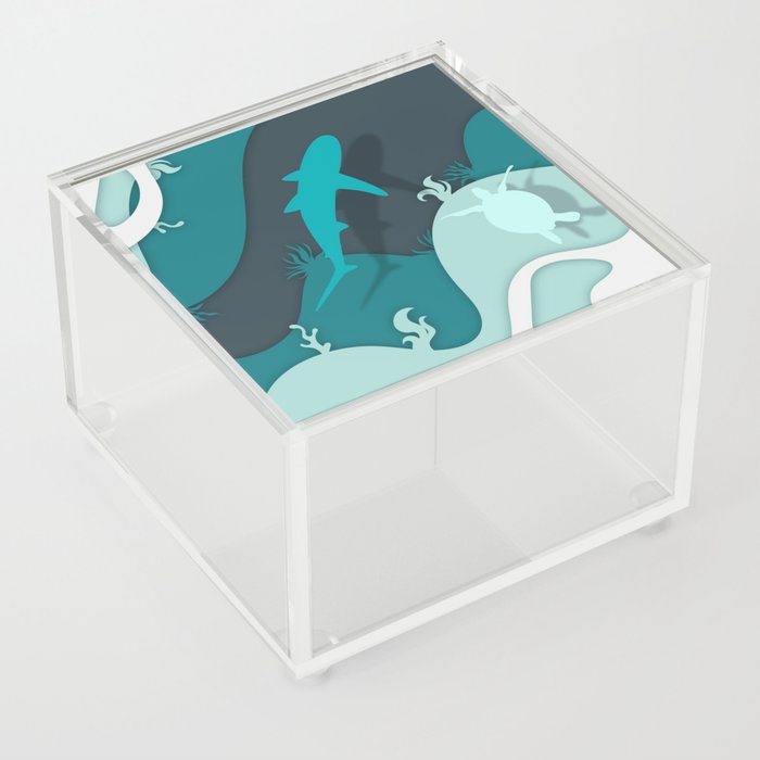 ocean turtle shark sea Acrylic Box
