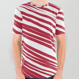 Strawberry stripes background All Over Graphic Tee