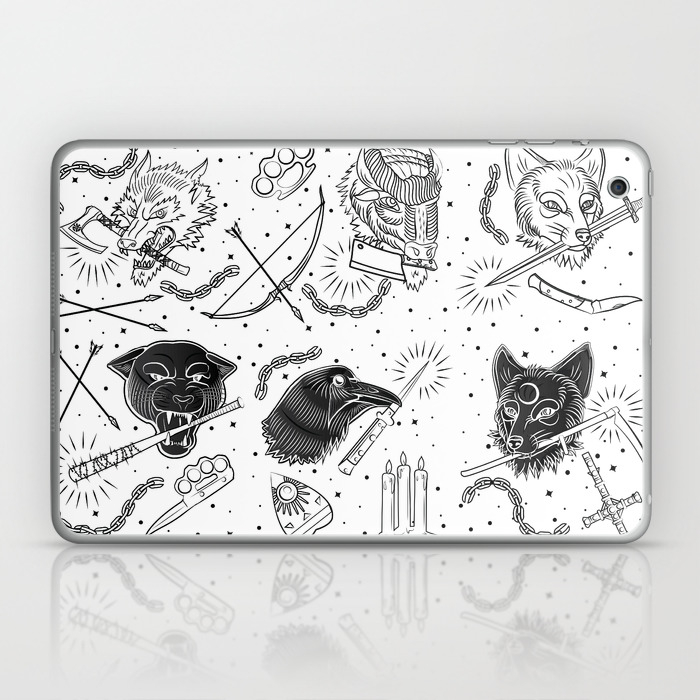 Tattoo Flash American Traditional Laptop Ipad Skin By