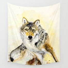 Totem Grey wolf Wall Tapestry