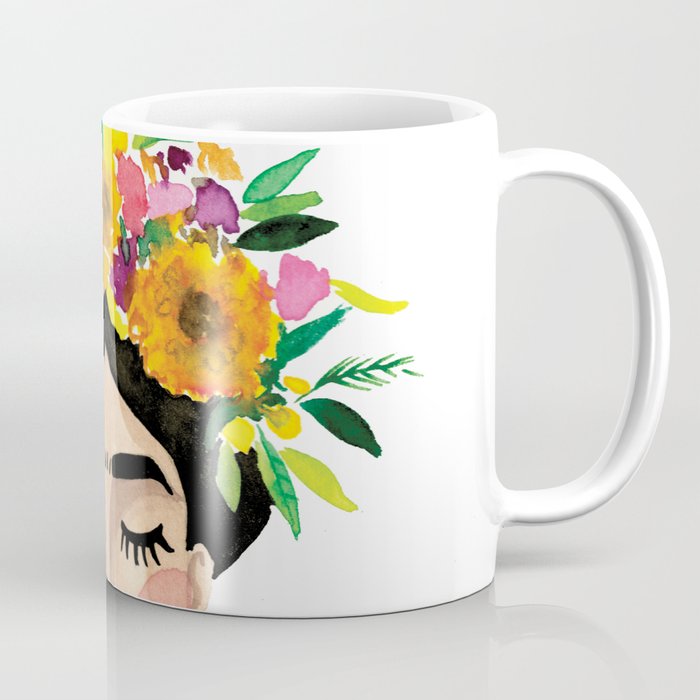 Floral Frida - Yellow Coffee Mug