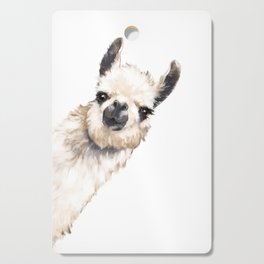 Sneaky Llama White Cutting Board | Black And White, Drawing, Llama, Bignosework, Cutellama, Acrylic, Alpaca, Cute, Painting, Art 