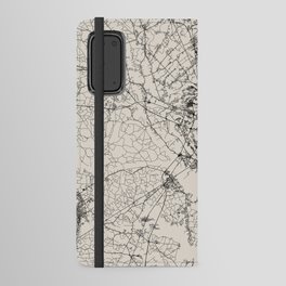 USA - Savannah - Black and White Map Drawing Android Wallet Case