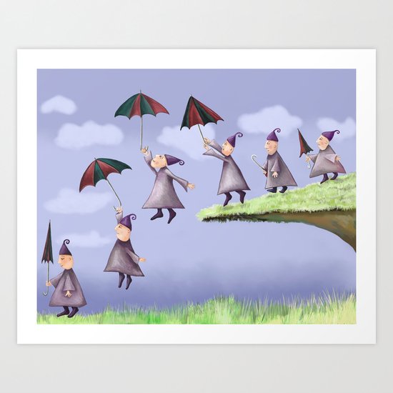 Floating Down Art Print