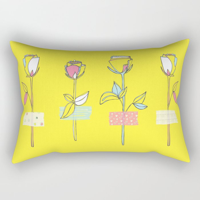 Rosewall (on yellow) Rectangular Pillow