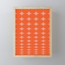 Retro Round Pattern - Orange Pink Framed Mini Art Print