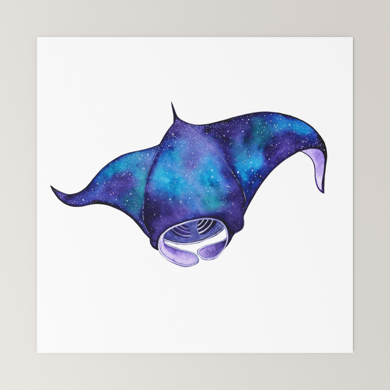 Celestial Manta Ray Mini Art Print By Michelle Fleur Society6